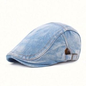 Gorra plana vintage de mezclilla estilo Newsboy, Ivy, Cabbie irlandés, para caza, béisbol, con visera, de 6 paneles, transpirable, impermeable, deportiva - Product Image 1