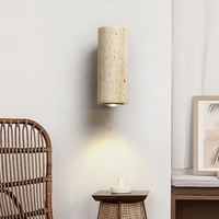 Lampu Dinding LED Travertine kuning untuk ruang tamu kamar tidur Hotel koridor Wabi Sabi dekorasi Sconce samping tempat tidur pencahayaan dudukan