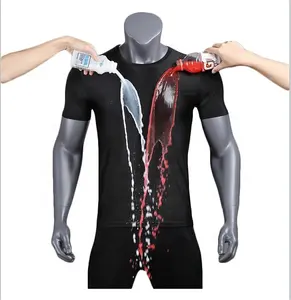 New Nano Hydrophobic Stain Resistant Round Neck T Shirts Men Waterproof Custom Logo Short Sleeve Quick Dry T-shirt