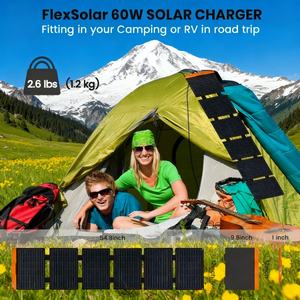 Panel Solar Monocristalino de Silicio de Alto Rendimiento de 60W, Impermeable, Diseño Plegable Avanzado, Eficiencia >22.3%, Negro, Maximiza - Product Image 4