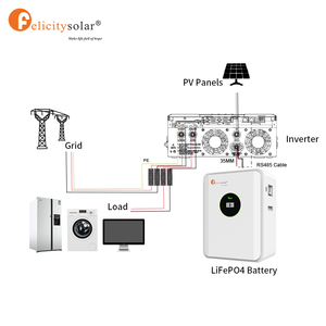 펠리시티 태양 24v lifepo4 배터리 팩 리튬 lifepo4 셀 태양 에너지 저장 최대 15 단위 병렬 93.75Kwh - Product Image 4