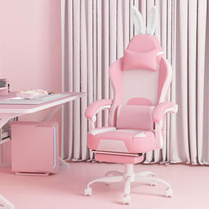 Fábrica <span class=keywords><strong>de</strong></span> <span class=keywords><strong>Bolivia</strong></span>, precio más barato, teclado gratis, silla rosa para juegos, silla reclinable <span class=keywords><strong>de</strong></span> cuero para juegos con reposapiés para niñas - Product Image 1