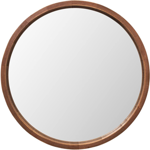 Farmhouse Entryway Modern Decoration Wall Wood Rustic <strong>Oak</strong> Small Wall <strong>Mirror</strong> Wood <strong>Round</strong> <strong>Mirror</strong> - Product Image 1