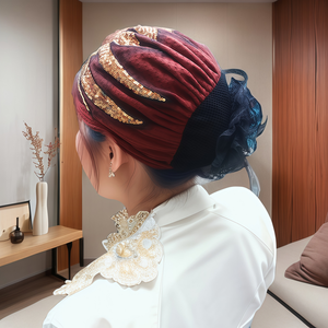 Directo del fabricante: Pañuelo ajustable de algodón, gorro de noche de satén liso, pañuelo étnico y gorro de noche para mujer. - Product Image 6
