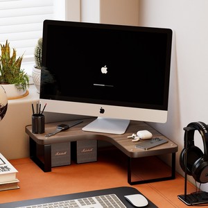 <b>Desktop</b> monitor <b>shelf</b>, computer riser, <b>desktop</b> screen stand, space-saving corner <b>shelf</b> - Product Image 1
