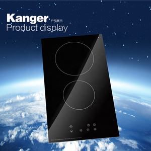 Estufa eléctrica con control táctil de cristal negro, vitrocerámica integrada con 2 quemadores <span class=keywords><strong>para</strong></span> uso doméstico, cocina de inducción, fácil de <span class=keywords><strong>limpiar</strong></span> - Product Image 2