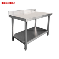 Commerciële Industriële Keuken Roestvrijstalen Voedselvoorbereidingstafel Met Backsplash Voor Cateringhotel En Restaurant