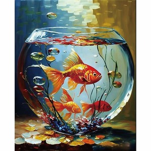 Cá vàng trong bể cá 30x40cm/11.8x15.7in kim cương Tranh DIY vòng kim cương 5D DIY Mosaic Art Craft - Product Image 3