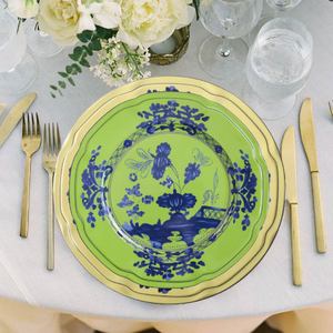 Vajilla de Porcelana Fina de Lujo, Ecológica y Duradera, con Estampado de Plantas Verde Claro, Estilo Vintage, para Decoración de Bodas, Venta al Por Mayor - Product Image 6