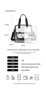 Sac fourre-tout bandoulière personnalisé avec logo, en PVC transparent, étanche, fermeture éclair, pour plage, voyage, fête à la piscine, sangle réglable, unisexe - Product Image 3