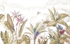 YKWS 028 <span class=keywords><strong>Carta</strong></span> <span class=keywords><strong>da</strong></span> <span class=keywords><strong>Parati</strong></span> Murale con Design Floreale 3D Foglie Verdi Fiori Naturali <span class=keywords><strong>Uccelli</strong></span> <span class=keywords><strong>Carta</strong></span> <span class=keywords><strong>da</strong></span> <span class=keywords><strong>Parati</strong></span> Impermeabile Stile Moderno - Product Image 5