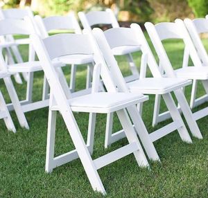 Chaise pliante en bois et résine pour événements, mariages, fêtes, Wimbledon, décoration, chaises blanches en plastique – Vente en gros - Product Image 4