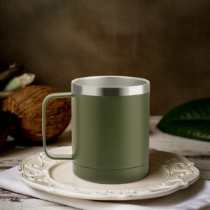 Multicolor Custom <b>Double</b> <b>Walled</b> 350ml Eco-Friendly Stainless Steel Vacuum Tumbler Beer Mug Handle Minimalist Design Gift Office - Product Image 4