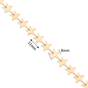 Cadena de Acero Inoxidable con Baño de Oro PVD y Estrella de Cinco Puntas para Collares, Pulseras, Tobilleras y Accesorios de Joyería Hechos a Mano - Product Image 4