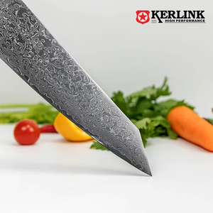 8-Inch japon tarzı şam çelik şef bıçağı özel Logo karbon çelik kaplan bıçağı pişirme için hediye kutusu ile