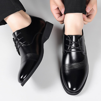Chaussures rétro pour hommes, élégantes et polyvalentes, mocassins à lacets, plateforme décontractée, en cuir de vache, avec coussinets en maille respirants, pour le printemps