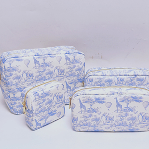 RTS Bleu Safari Pochette <span class=keywords><strong>Chinoiserie</strong></span> <span class=keywords><strong>Toile</strong></span> <span class=keywords><strong>De</strong></span> <span class=keywords><strong>Jouy</strong></span> Imprimer Étanche Nylon Voyage Femmes Fille Maquillage <span class=keywords><strong>Toile</strong></span> Imprimé Animal Cosmétique Sac - Product Image 2