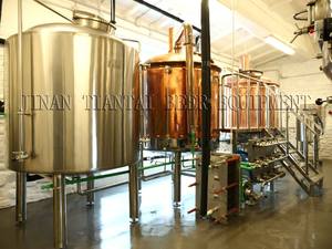 15 bbl 1800L 18HL Revestimiento de cobre Equipo de calentamiento de vapor de 2 recipientes necesario para la elaboración de cerveza de grano - Product Image 2
