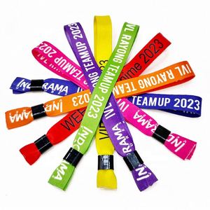 Bracelet en tissu tissé personnalisé avec logo VIP, à usage unique, pour événements, conception gratuite, vente en gros - Product Image 4