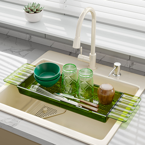 Xinhang có thể điều chỉnh bồn tắm Caddy thoát nước phòng tắm không thấm nước kệ cho vòi hoa sen và bồn tắm nối dài bồn tắm khay cho xà phòng điện thoại - Product Image 3