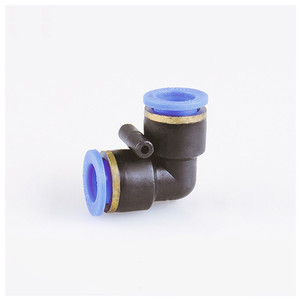 Zhuji Rixin Pv-08 <b>Quick</b> Connect Elbow For Pu Tubing DoubleEnded Copper <b>Connector</b> 46810121416 - Product Image 1
