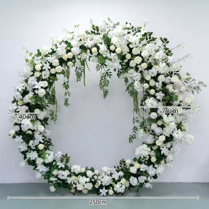 White and green round arch