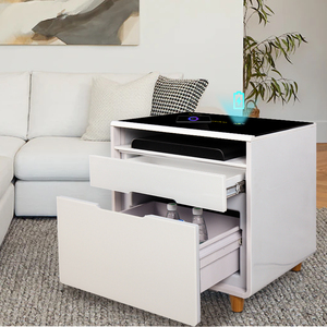 Vente en gros de meubles de luxe personnalisés à bas prix, grand tiroir de rangement réfrigérant, meubles de bureau à domicile, capteur LED, multifonctionnel, table de <span class=keywords><strong>chevet</strong></span> intelligente carrée - Product Image 3