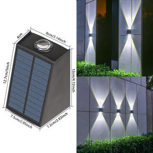 Lampe solaire LED murale extérieure moderne DC IP65 avec détecteur de mouvement pour la décoration de trottoir, pelouse, jardin, éclairage - Product Image 6