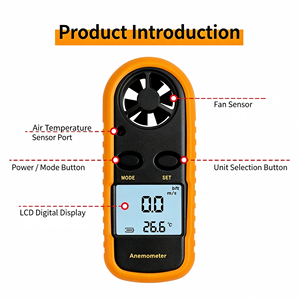 Anemómetro Digital Portátil GM816 con Pantalla LCD, Medidor de Velocidad del Aire y del Viento, Material ABS, Precisión del 1% - Product Image 3