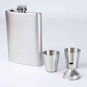 Stainless Steel Flask Set With Funnel And <b>Gift</b> <b>Box</b> Portable Minimalist Design For Presents - Product Image 5