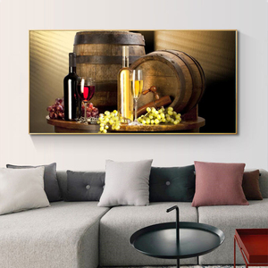 Nhà Máy Bán buôn HD Máy vẽ tay rượu nho trang trí vải in Áp phích rượu thủy tinh tường nghệ thuật bức tranh - Product Image 3