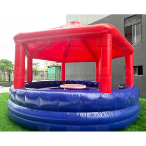 Piscine gonflable rouge et bleue avec auvent, tente de salon circulaire portable pour fêtes dans la cour et rassemblements en plein air - Product Image 6