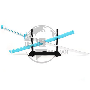 <span class=keywords><strong>Katana</strong></span> Water Hashira <span class=keywords><strong>Tomioka</strong></span> Giyu de 39,7 pouces avec fourreau bleu, lame en bois non affûtée pour cosplay - Product Image 1