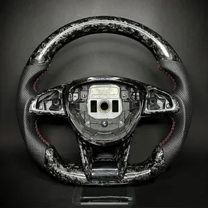 Volant en fibre de carbone LED forgé compatible avec <span class=keywords><strong>Mercedes</strong></span>-Benz <span class=keywords><strong>AMG</strong></span> A45 C43 C63 E63 S63 W205 W213 W222 CLA CLS GLA GLS GLC GLE W176 - Product Image 2
