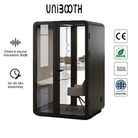 UNIBOOTH Cabine de bureau insonorisée de luxe 33 dB, ignifuge ISO 23351 ASTM-E84, à montage rapide, pour salle de formation, hall, commande en gros