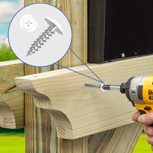 # Vis autotaraudeuses à tête fraisée 8 x 1/2 en acier au carbone zingué, vis à bois à tête blanche, filetage complet, embout de tournevis inclus, 100 pièces - Product Image 2