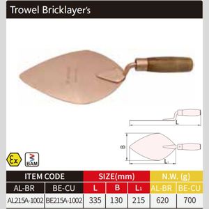 WEDO BAM ATEX FM Certificado Antichispas Aluminio Bronce Berilio Cobre Albañil Trapezia Pala - Product Image 3