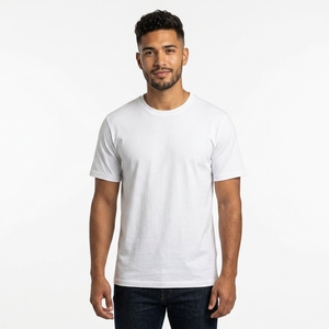 Camiseta de Manga Corta para Hombre, Estilo Vintage, Lisa, Cuello Redondo, 100% Algodón, C8-Z312Z, Blanca, Talla M - Product Image 3