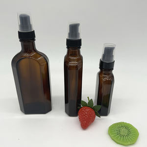 Bouteilles d'huile cosmétiques de luxe flacons de pompe en verre ambré plat pour huiles essentielles de parfum marque personnalisée disponible - Product Image 5