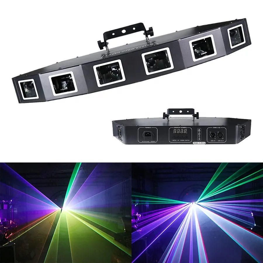 Disco RGB full color 6-eye laser DMX512 DJ disco nightclub stage effect laser light