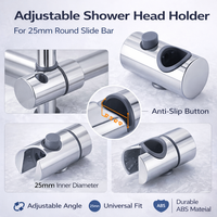 Support de fixation réglable en chrome poli pour rail de douche, glissière de douche en plastique ABS pour hôtel, appartement, villa