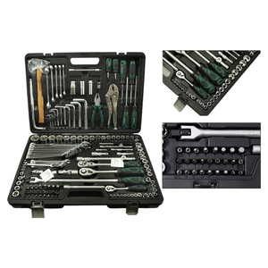 Kit d'outils de réparation automobile 142+2 pièces, clé à cliquet 72 dents, embouts de tournevis, étui rigide, personnalisable, fabrication OEM, aluminium - Product Image 5