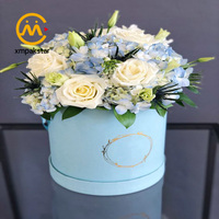 Boîtes d'emballage cadeau pour bouquet de fleurs rondes avec impression de logo personnalisé pour la fête des mères