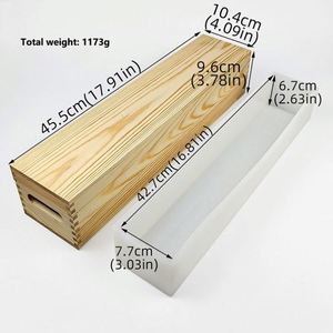Caja de madera rectangular grande para hacer jabón casero con moldes de silicona y tapa - Product Image 3