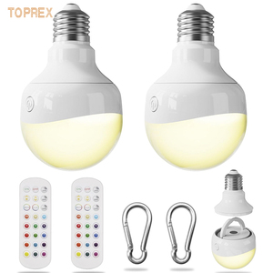 <span class=keywords><strong>Ampoule</strong></span> LED RGB rechargeable portable E26 à base magnétique, télécommande, intensité variable, certifiée CE pour événements, mariages, tables - Product Image 1