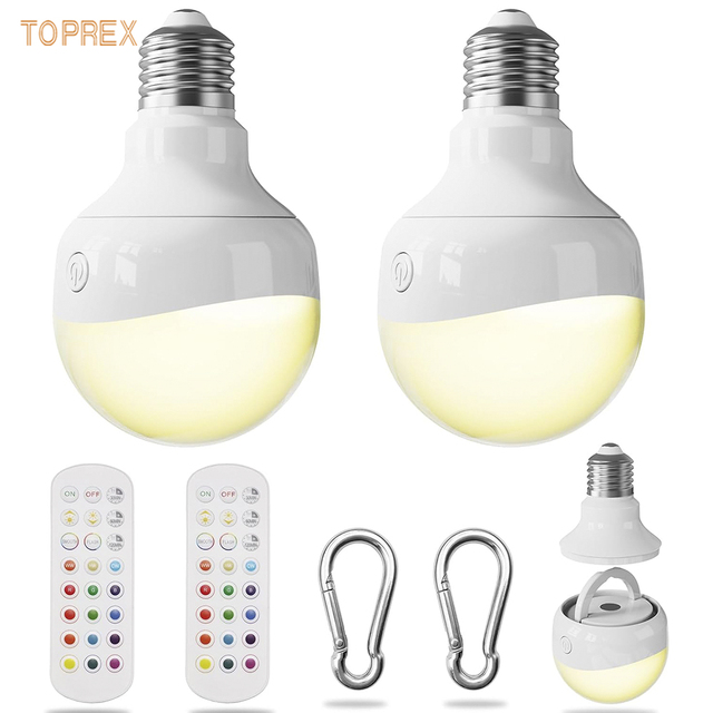 Rechargeable LED RGB Globe Bulb Portable E26 Magnetic Base Remote Control Dimmable CE Certified for Event Wedding Table