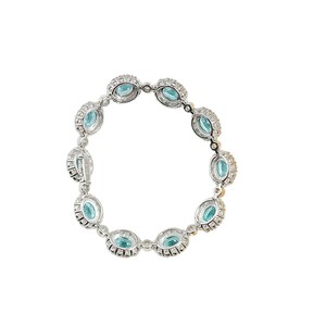 Nuovo Bracciale di Lusso 2026 a Forma di Uovo, Placcato Oro Paraba da 15 Carati, in Argento 925, Blu-Lago Verde, Gioielli da Donna per il Business - Product Image 5