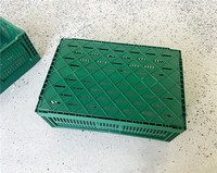 Panier de rangement pliable grande capacité, conteneur en plastique avec base en maille, cagette pliable latérale pour fruits et légumes