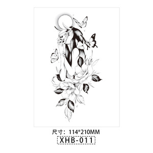 Autocollant de tatouage temporaire fleurs et papillons, imperméable, longue durée, coloré, pour le corps, pour filles et femmes, usage professionnel - Product Image 6