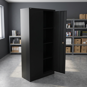 Armoire de classement métallique moderne personnalisée à 1 tiroir avec portes battantes pour bureau, bureau à domicile, école, atelier, chambre à coucher - Product Image 4